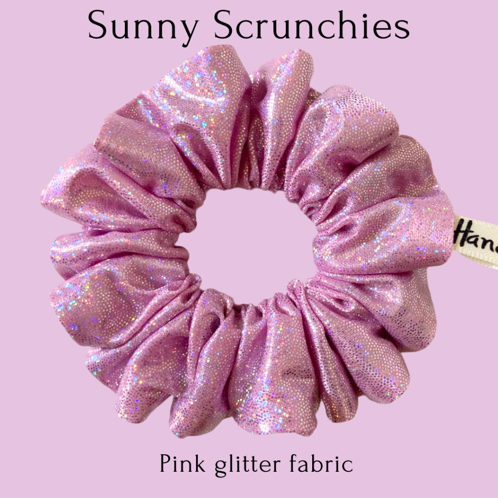 ยางรัดผมSunny Scrunchies ยางรัดผมglitter ทำจากผ้ากลิตเตอร์ วิ้งๆสะท้อนแสง ไม่กินผม