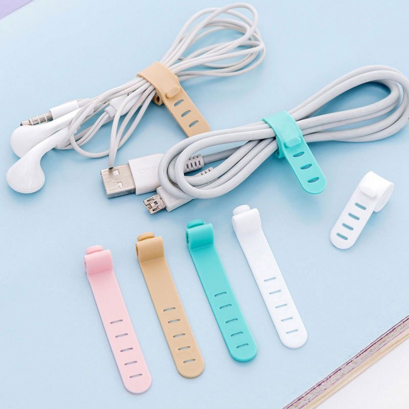 สายจัดระเบียบ 4รู 3รู ชนิดซิลิโคน สำหรับเก็บหูฟัง USB สายข้อมูล เมาส์ คีย์บอร์ด – โปรปัง