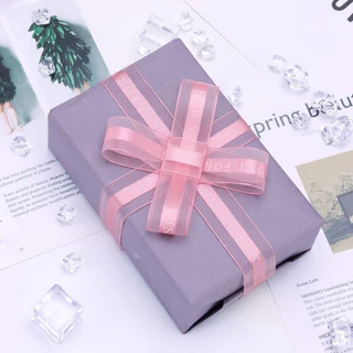 [แบ่งขายเมตร/ยกม้วน] ริบบิ้นผ้าโปร่งJust for you 2.5ซม