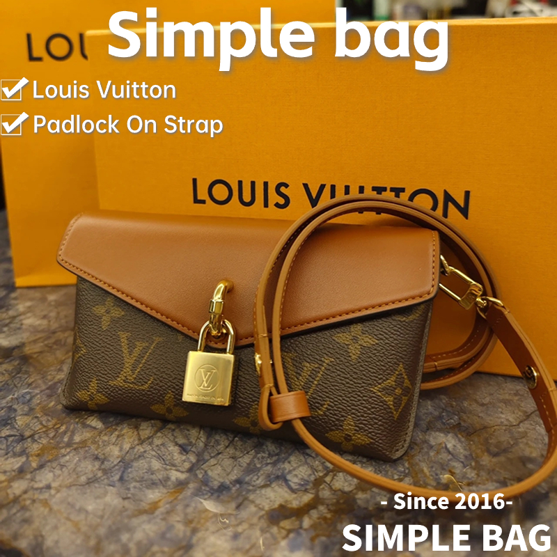 🍑หลุยส์วิตตอง Louis Vuitton Padlock On Strap Shoulder bag LV กระเป๋า