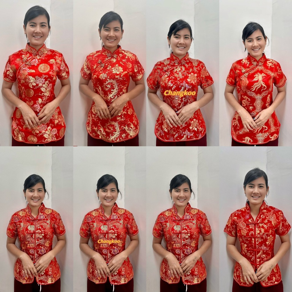 กี่เพ้า เสื้อกี่เพ้า กี่เพ้าแขนสั้น กี่เพ้าตรุษจีน ชุดเพื่อนเจ้าสาว งานดี ผ้าหนา ราคาถูกที่สุด