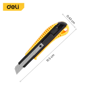 Deli ​คัตเตอร์ มีดคัตเตอร์ อเนกประสงค์ คัตเตอร์จิ๋ว 18mm พกพาง่ายๆ มีดคัทเตอร์โลหะผสมเหล็ก Cutter