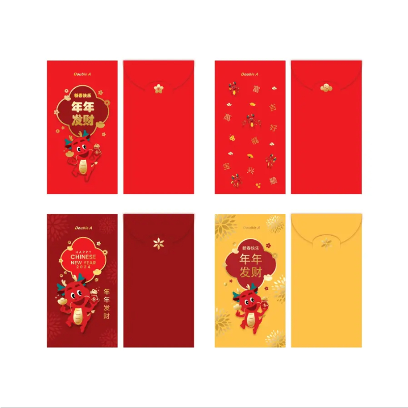 Double A ซองอั่งเปาพิมพ์ ลาย Sun Sun Lucky dragon 1 แพ็ก
