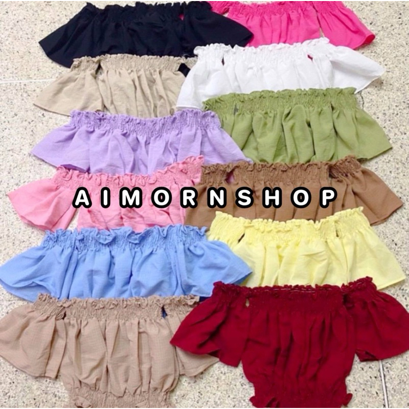 aimorn_shop เสื้อเปิดไหล่ ต่อแขนทรงกระดิ่ง รุ่นนี้กำลังฮิตมากเลยนะคะ