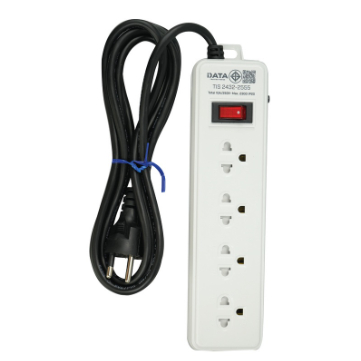 DATA รางปลั๊กไฟ 4 ช่อง 1 สวิตซ์ 2300 วัตต์ ยาว 2 เมตร
