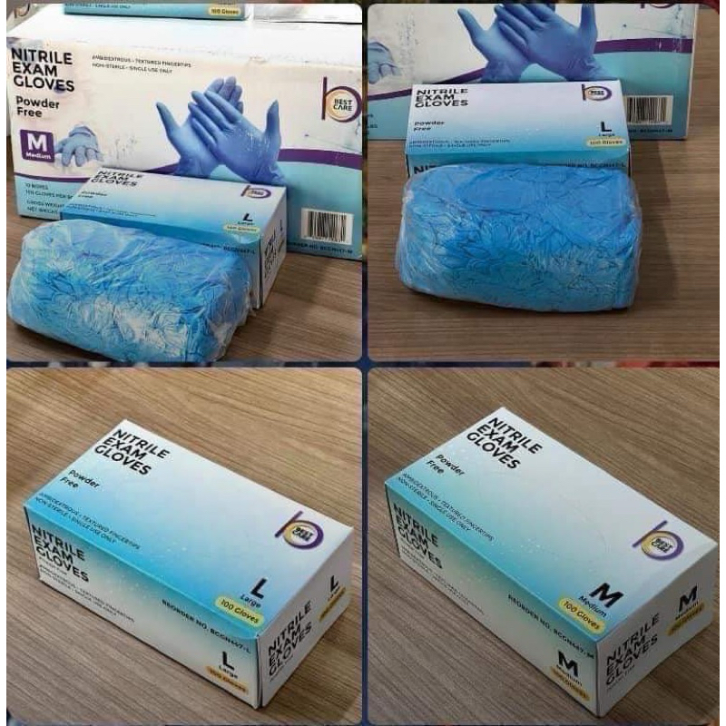 best care ถุงมือไนไตร ถุงมือไวนิล ราคาถูก เก็บขี้ยาง 100 ชิ้น/กล่อง