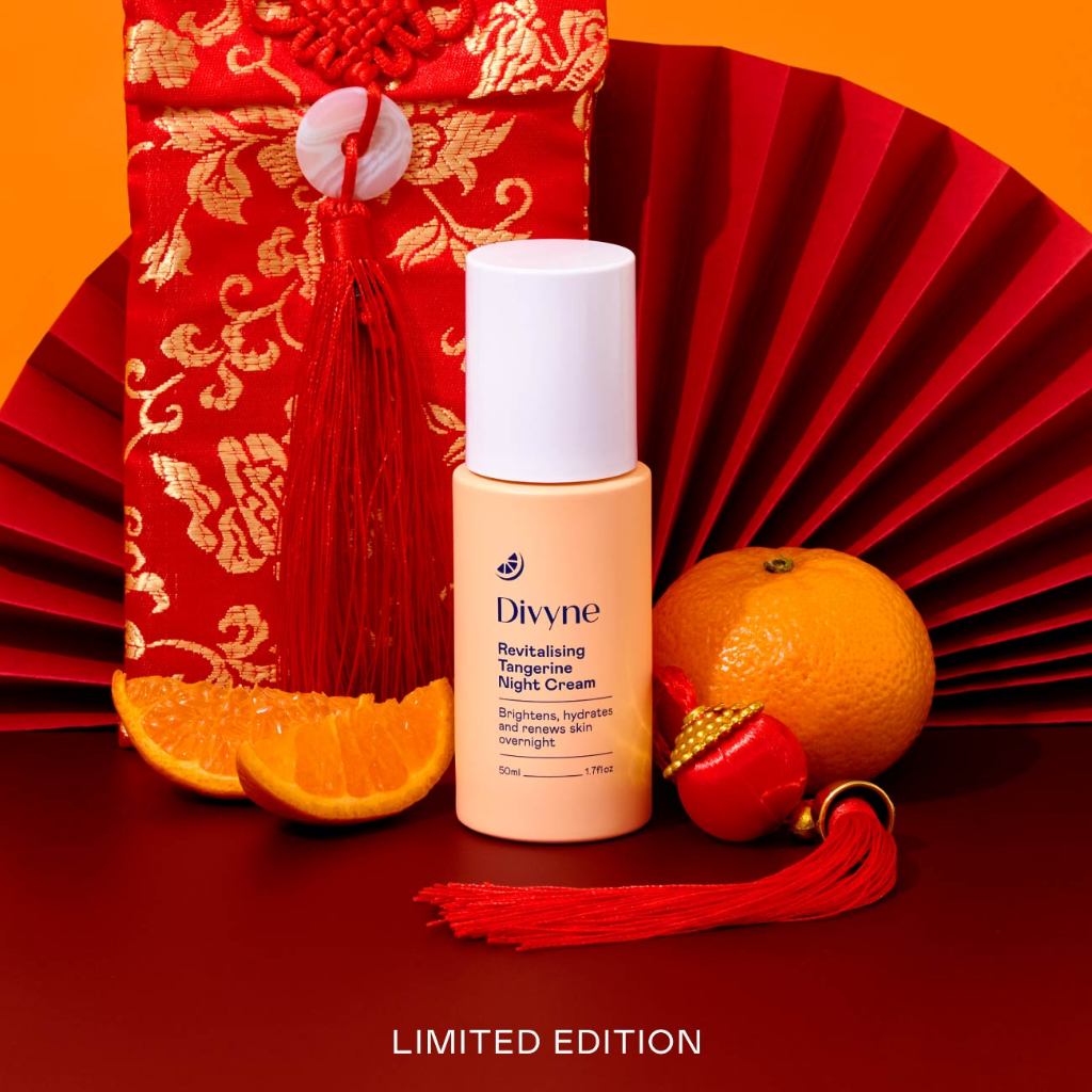 Divyne (ดิไวน์) ไนท์ครีมกู้ผิวเสีย สำหรับสิว ผิวอักเสบ ผื่นคัน 50ml. DIVYNE Revitalising Tangerine Night Cream 50ml