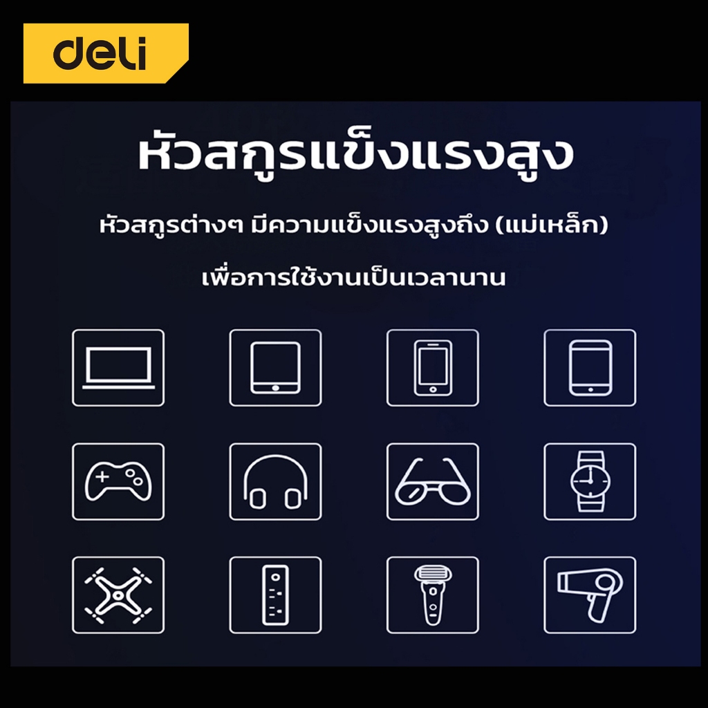 Deli ชุดไขควง ชุดไขควงแม่เหล็ก 44IN1 สำหรับซ่อมแว่นตา นาฬิกา หัวแม่เหล็ก จับถนัดมือ 44ชิ้น screwdriver