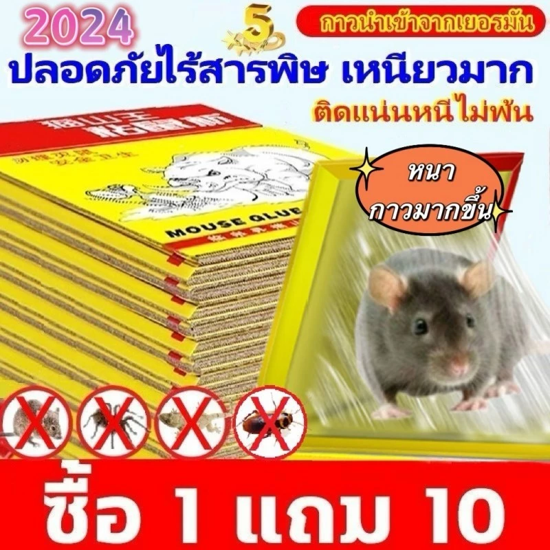 【10pcs】กาวดักหนู แผ่นกาวดักหนูสำเร็จรูป พร้อมถาด ที่ดักหนู ไม่มีกลิ่น หนูตายอยู่กับที่ ไม่ต้องหาซาก