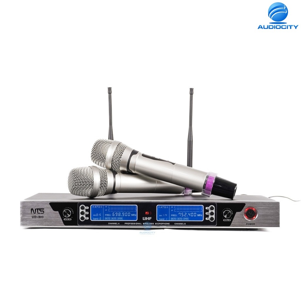 NTS UD-800 ไมโครโฟนไร้สายย่าน UHF ปรับความถี่ได้ แบบไมค์ถือคู่