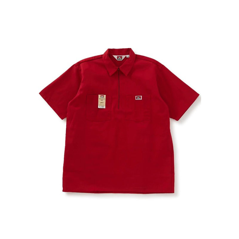 Ben davis half zip work shirt (Red)