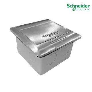 Schneider ชุดเต้ารับฝังพื้นอลูมิเนียม พร้อมกล่องฝัง + เต้ารับคู่ 3 ขา ขนาด 3 ช่อง รุ่น S-Flexi