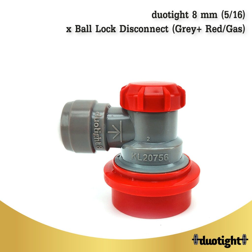 duotight 8 mm (5/16) x Ball Lock Disconnect (Grey+ Red/Gas)