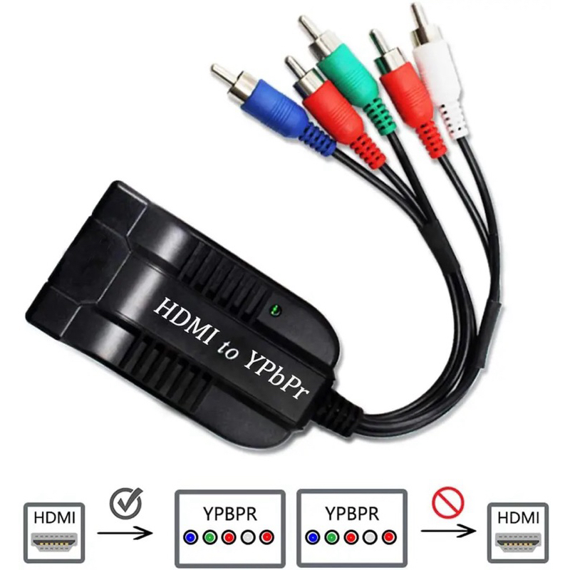 HDMI To YPbPr Converter 1080P ความละเอียดสวิทช์สนับสนุน OSD HDMI To 5RCA Component Video YPbPr RGB Converter อะแดปเตอร์