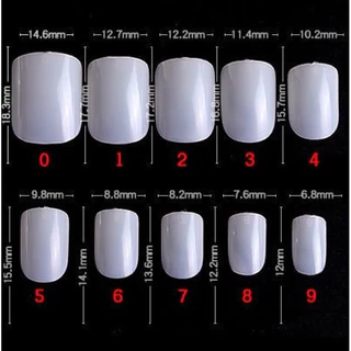 เล็บPVC รหัส16 ทรงสั้นกุด 500 ชิ้น/แพค มีเบอร์ 0-9
