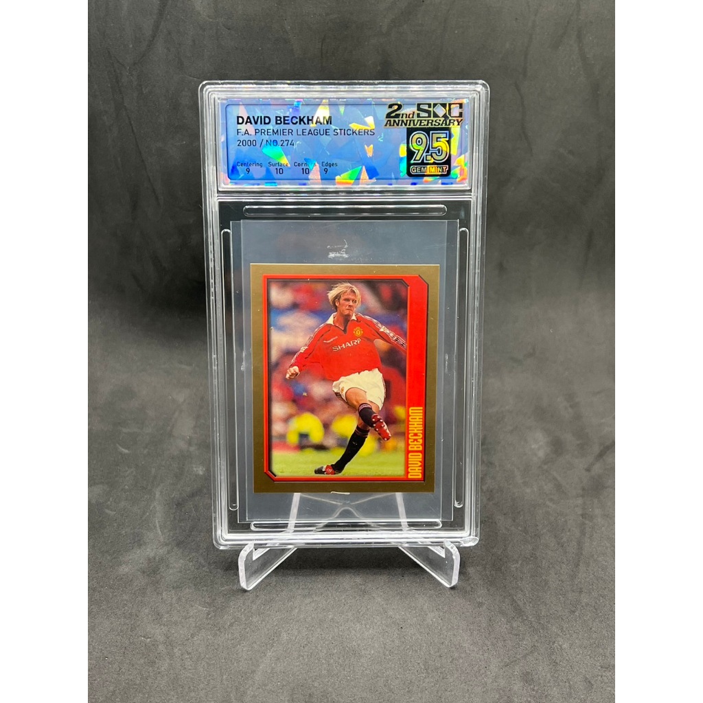 การ์ดนักฟุตบอล DAVID BECKHAM /Merlin's League Stickers 2000 /NO.274 (เดวิด เบ็คแฮม)/Graded 9 or 9.5 