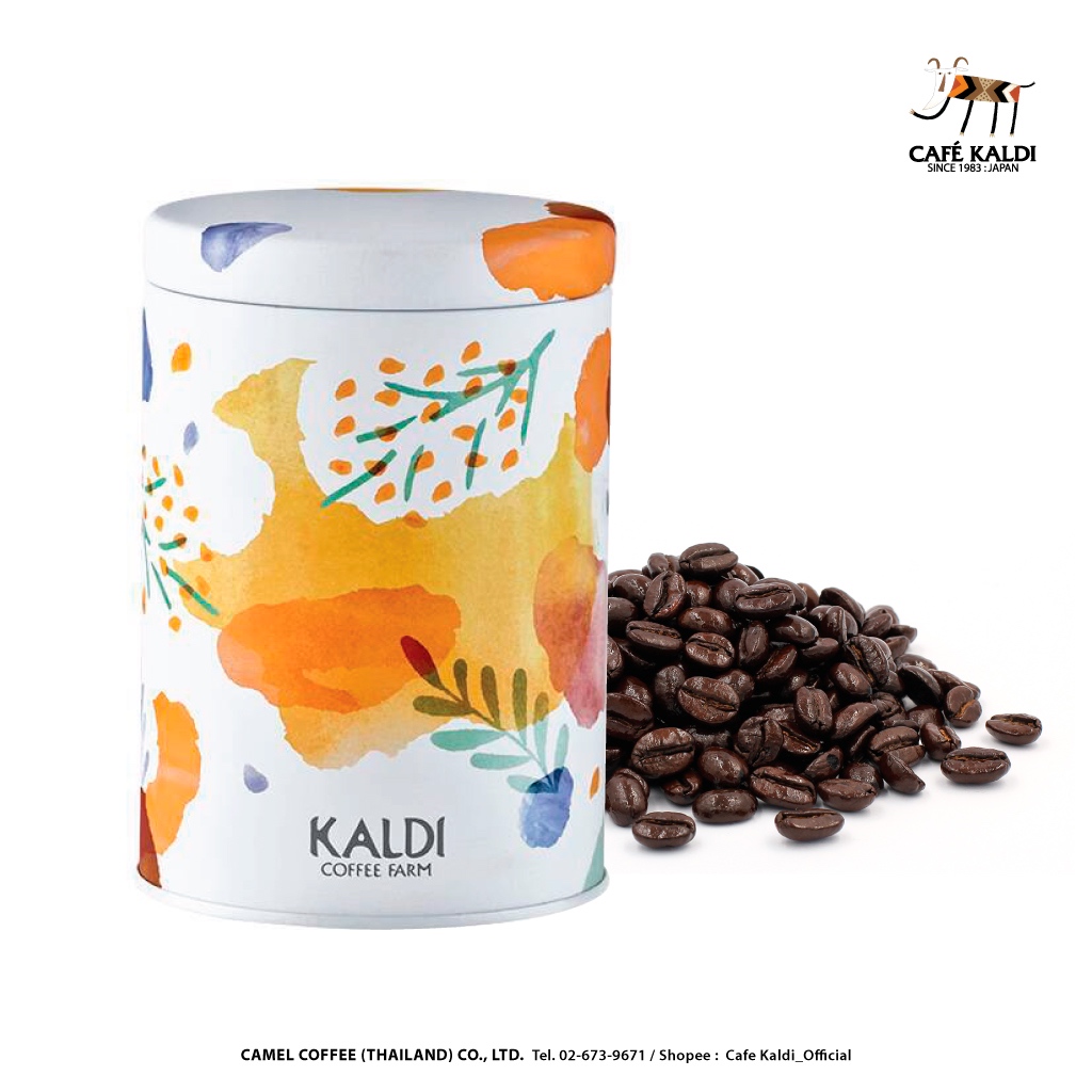 กระป๋องใส่กาแฟ ป้องกันความชื้น 200 - 250 กรัม ลายฤดูใบไม้ร่วง : CAFÉ KALDI : Coffee Canister Autumn