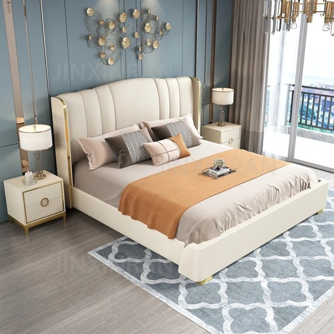 เตียงนอนหนังแท้คุณภาพBedroom Furniture Solid