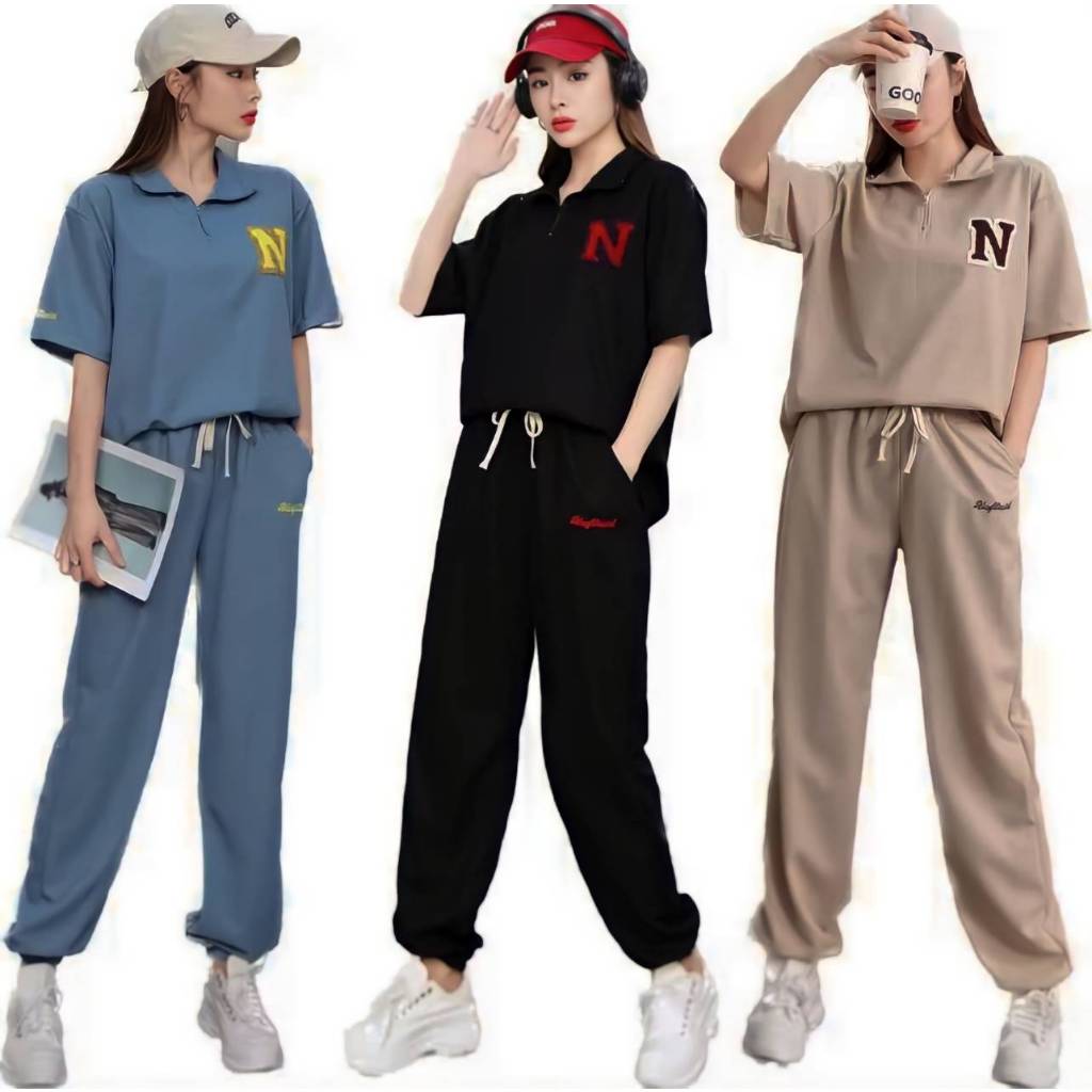 ชุดเซ็ทunisex ชุดวอร์ม ใส่ได้ทั้งชาย หญิง ชุดเซ็ทเท่ๆปลายขาปล่อย
