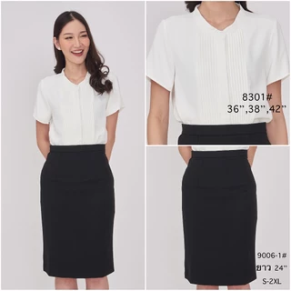 Laboratory เสื้อทำงาน เสื้อตีเกล็ดหน้าแขนสั้น รหัส#8301 ไซส์ 36”,38”,42”