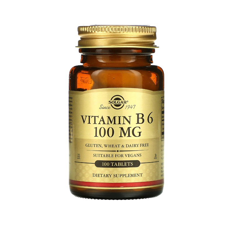 วิตามิน B6 -100 มก วิตามิน บี 6 pyridoxine 100 เม็ด