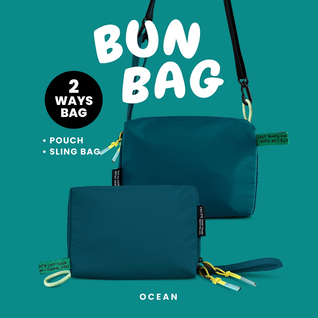 Bun relife ocean กระเป๋าสะพายข้าง รุ่นบัน สีโอเชียนฟ้าน้ำทะเล