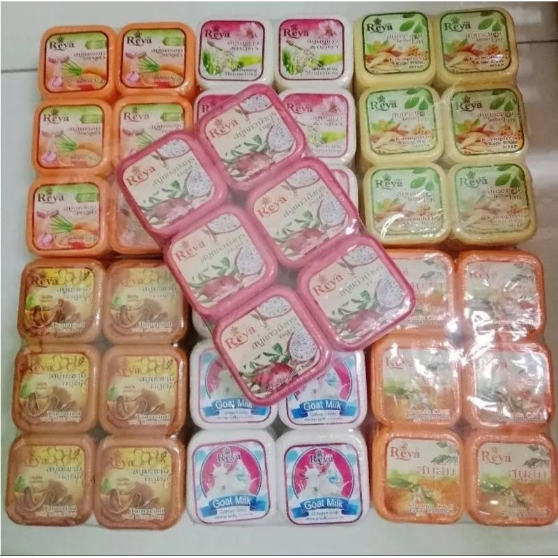 (แพ็ค 12 ก้อน) สบู่เรยา Reya ปริมาณ 65 กรัม