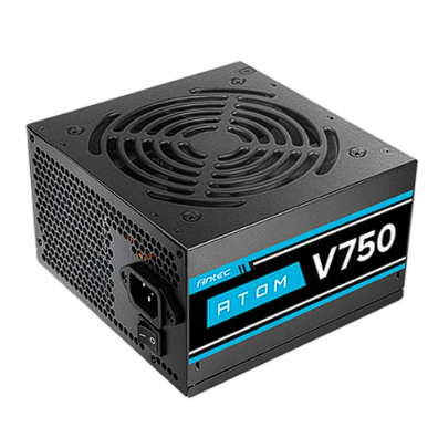 ATOM V750 USANTEC ATOM (อุปกรณ์จ่ายไฟ)  (BLACK) (ATX) รองรับไฟขาเข้า200 - 230 VAC ระบบป้องกันไฟเกินOVP, ประกัน2ปีศูนย