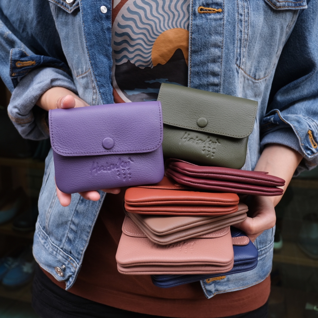 ❤️ขายดีที่สุด! ใบสั้นกะทัดรัดนุ่ม ช่องเยอะ❤️ หนังวัวแท้ Mini More Hatsukoi Wallet