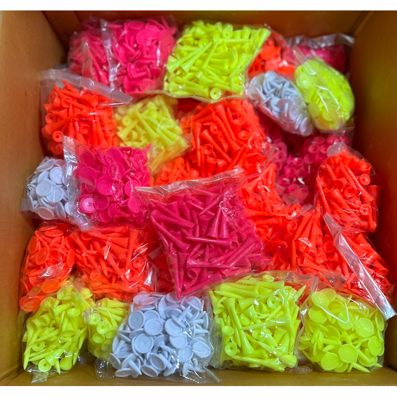Tee ทีมาร์คพลาสติกราคาส่ง (แพคละ 100 ชิ้น) ทีตั้งลูกกอล์ฟ มีหลายขนาด