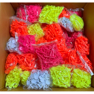 Tee ทีมาร์คพลาสติกราคาส่ง (แพคละ 100 ชิ้น) ทีตั้งลูกกอล์ฟ มีหลายขนาด