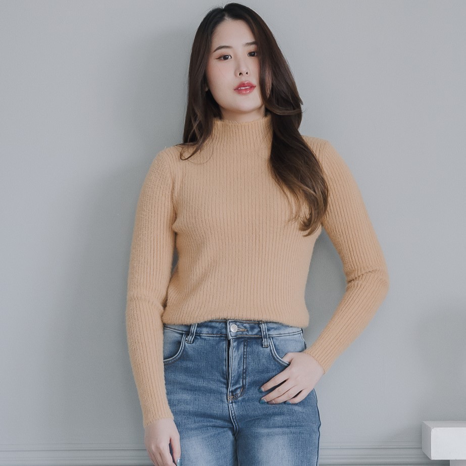 SNOWCOVER - SC169 Chiki Sweater เสื้อไหมพรมคอปีน ทอผสมขนกระต่ายทั้งตัว อุ่น หนานุ่มลื่นที่สุด