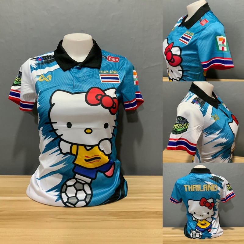 เสื้อบอลเสื้อกีฬาผู้หญิง ผ้าพิมพ์ลาย ขนาดฟรีไซร้อก32ถึง38ทรงเข้ารูปผ้านิ่มเย็นใส่สบาย