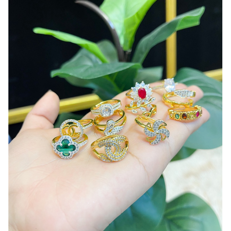 แหวนเพชร ฟรีไซส์ ปรับได้ตามนิ้ว งานใส่อาบน้ำได้ ไม่ลอก ไม่ดำ บริการเก็บเงินปลายทาง
