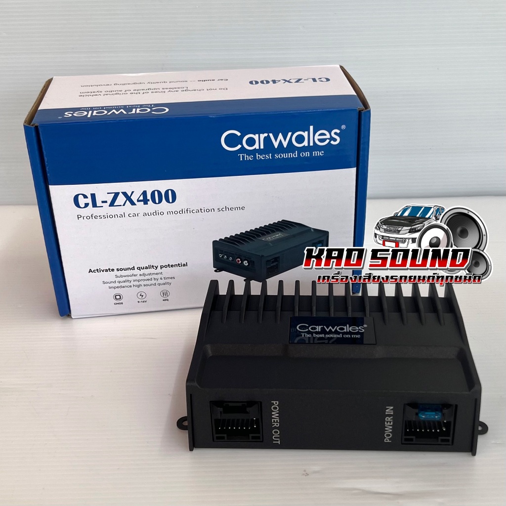 เพาเวอร์แอมป์ แอมป์ขยาย จอแอนดรอยด์ Carwales รุ่น CL-ZX400 แอมป์ขยายสำหรับจอแอนดรอยด์ 2Din 4ชาแนล ติดตั้งง่ายไม่ยุ่งยาก