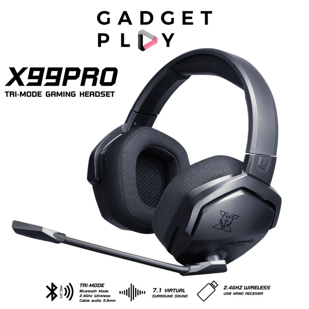 [กรุงเทพ ด่วน 1 ชั่วโมง] Nubwo X99 Pro Wireless Gaming Headset หูฟังเกมมิ่งไร้สายและบลูทูธ ระบบเสียงเสมือน 7.1 ประกันศูน