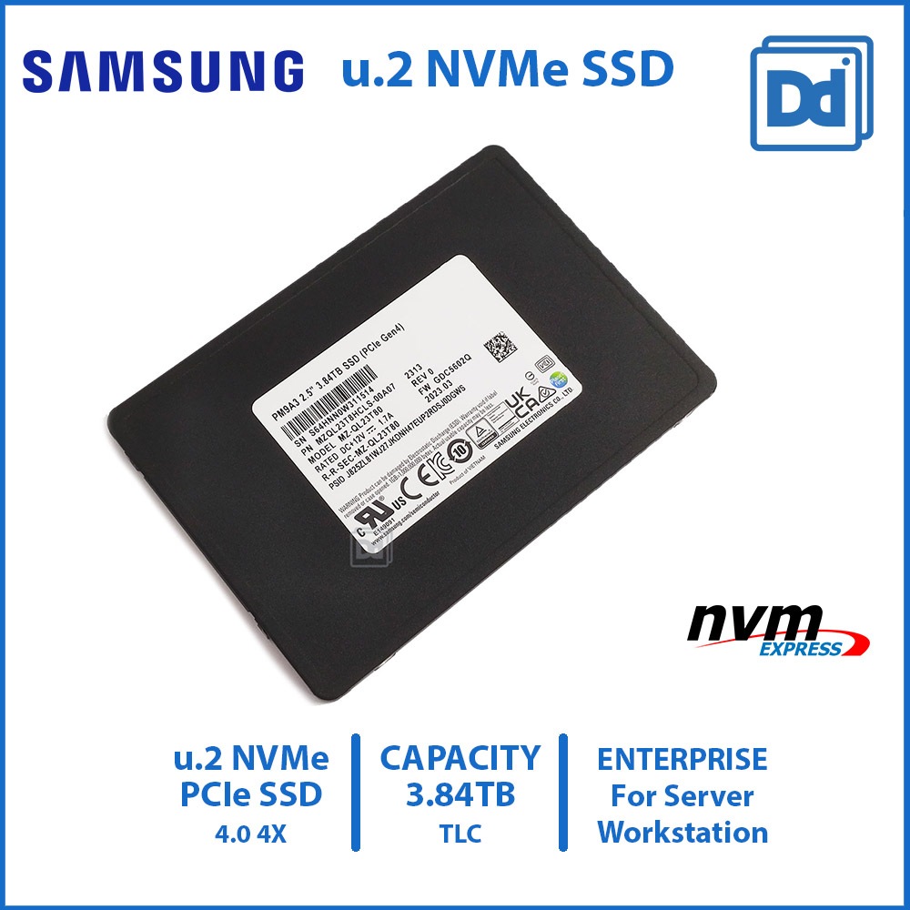 SSD Samsung u.2 NVMe PCIe PM9A3 3.84TB For Enterprise Server Workstation DATA center