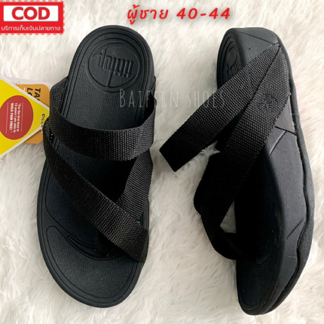 รองเท้าแตะผู้ชาย สายผ้าแบบสไตส์ฟิบฟอบ พื้นนิ่มเพื่อสุขภาพเท้า Sz.40-44