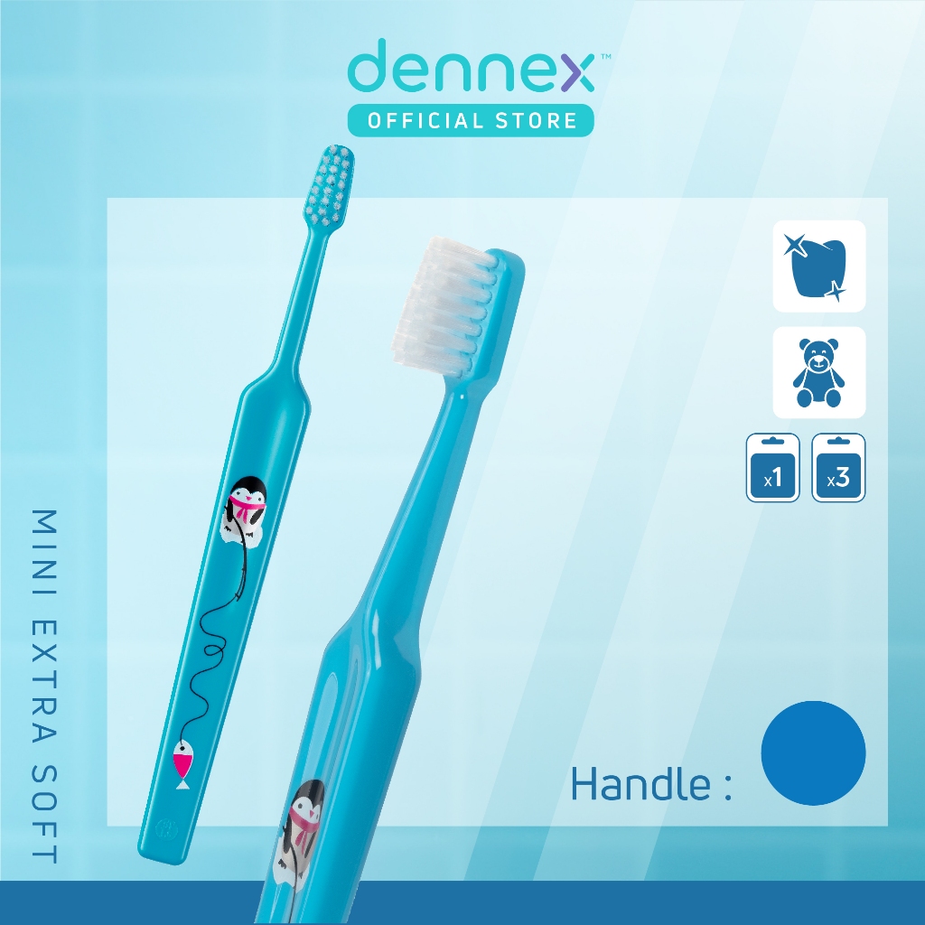 TePe Mini Extrasoft แปรงสีฟันเด็กขนนุ่มพิเศษ สำหรับเด็กอายุ 0-3 ปี เทเป้ มินิ เอ็กซ์ตร้าซอฟท์ 3 ชิ้น คละสี/ลาย by Dennex