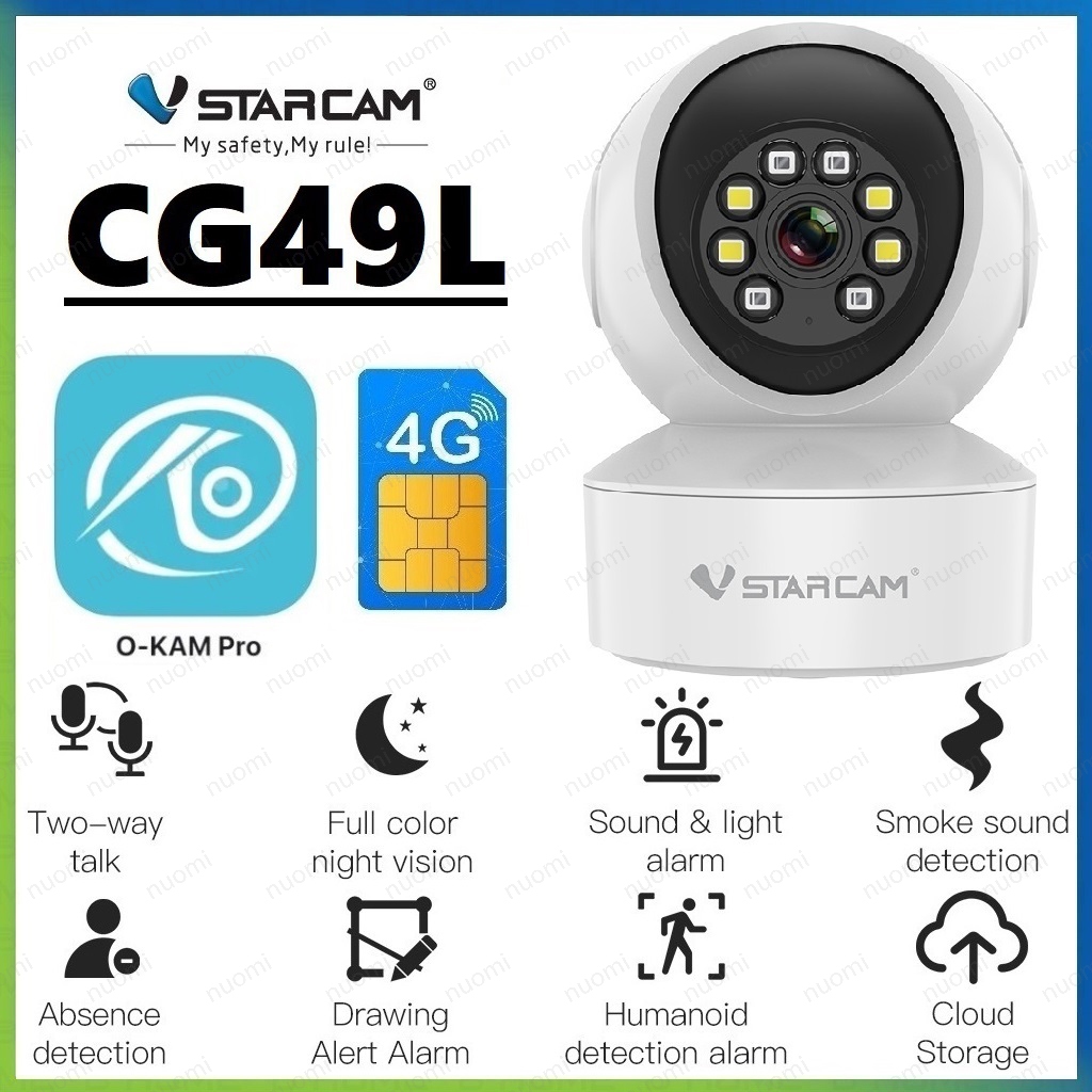 VSTARCAM CG49L 4G LTE SIM SUPER HD 1296P 3MP กล้องวงจรปิดใส่ซิม รองรับซิมทุกเครือข่าย iP Camera