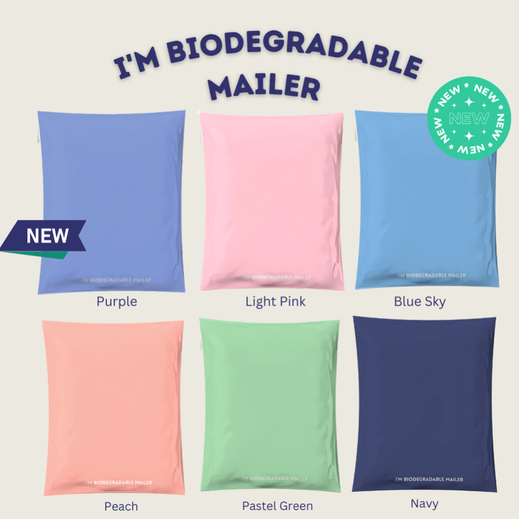 สีใหม่ (28x37 cm)ซองไปรณีย์ ย่อยสลาย ถุงไปรษณีย์ Biodegradable