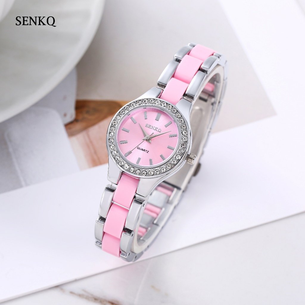 SENKQ กันน้ําแฟชั่นนาฬิกาผู้หญิงลําลอง, นาฬิกาควอตซ์เซรามิกขนาดเล็ก, รุ่น T36