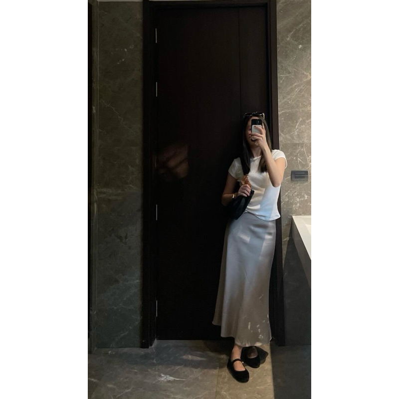 กระโปรงซาตินMarine-satin-skirt