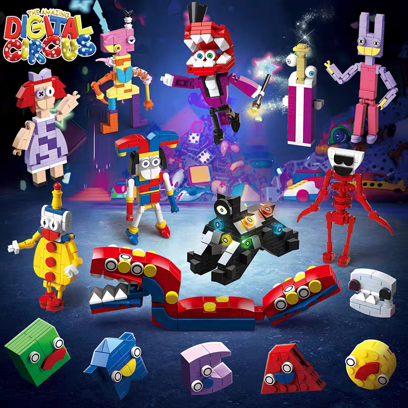 The Amazing Digital Circus 8in1 Building Blocks DIYของเล่น ชุด pomni jax Ragatha การ์ตูน ของเล่น ชุด