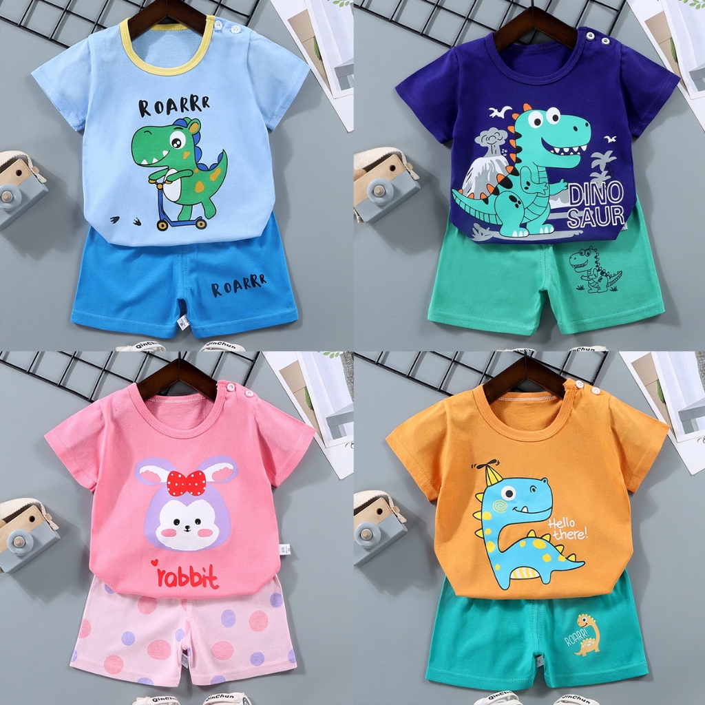 ชุดเช็ตเสื้อยืดเเละกางเกงขาสั้น ใส่ได้ทั้งเด็กชาย-เด็กหญิง 👩‍🦰🧑 ใส่เที่ยวทุกเทศกาล สุดน่ารักทุกเท่ห์