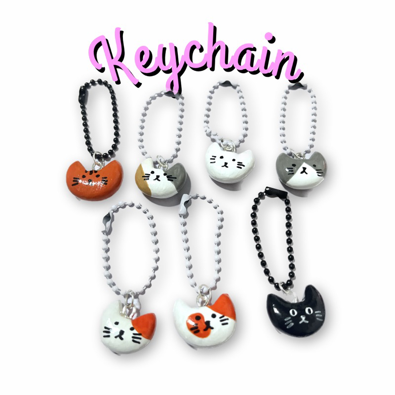 พวงกุญแจดินปั้น แก๊งค์แมวๆ ของขวัญปัจฉิม ของฝาก | airclay | handmade