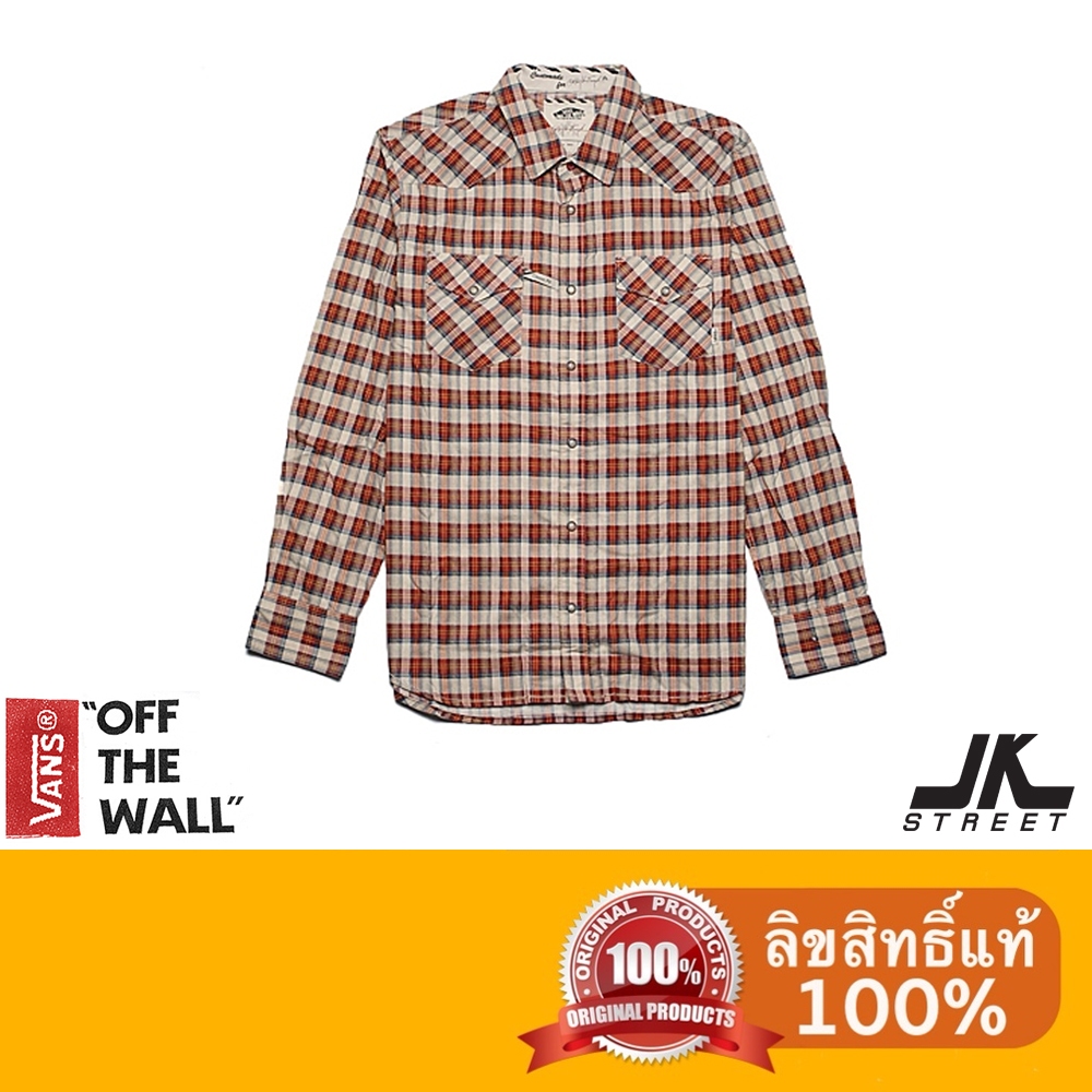 [ดูโค้ดที่หน้าร้าน] Vans เสื้อเชิ๊ตแขนยาว AV Bardale VN-0O1N7VV ลายสก๊อต ลิขสิทธิ์แท้