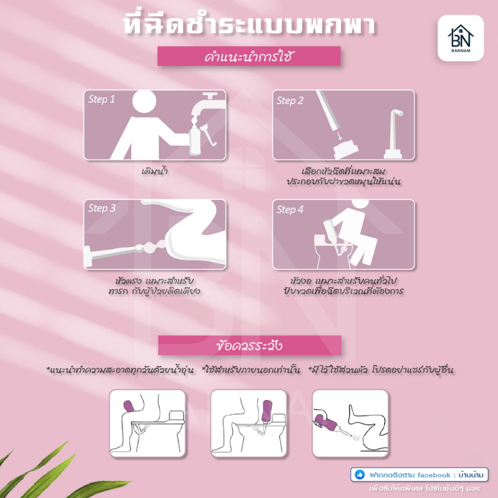 2หัว ที่ฉีดก้นพกพา ที่ฉีดชำระแบบพกพา Waterpulse ฉีดก้นแบบพกพา สะดวก ที่ฉีดตูด ถูกสุขอนามัย รูปที่ 3