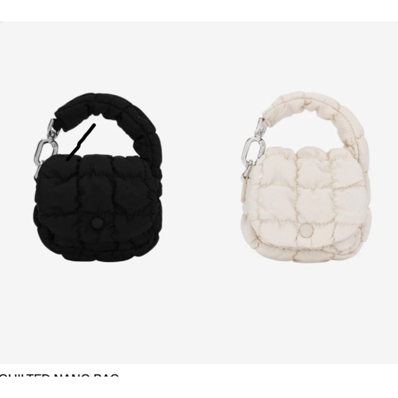 COS Quilted Oversized Shoulder Bag สี black