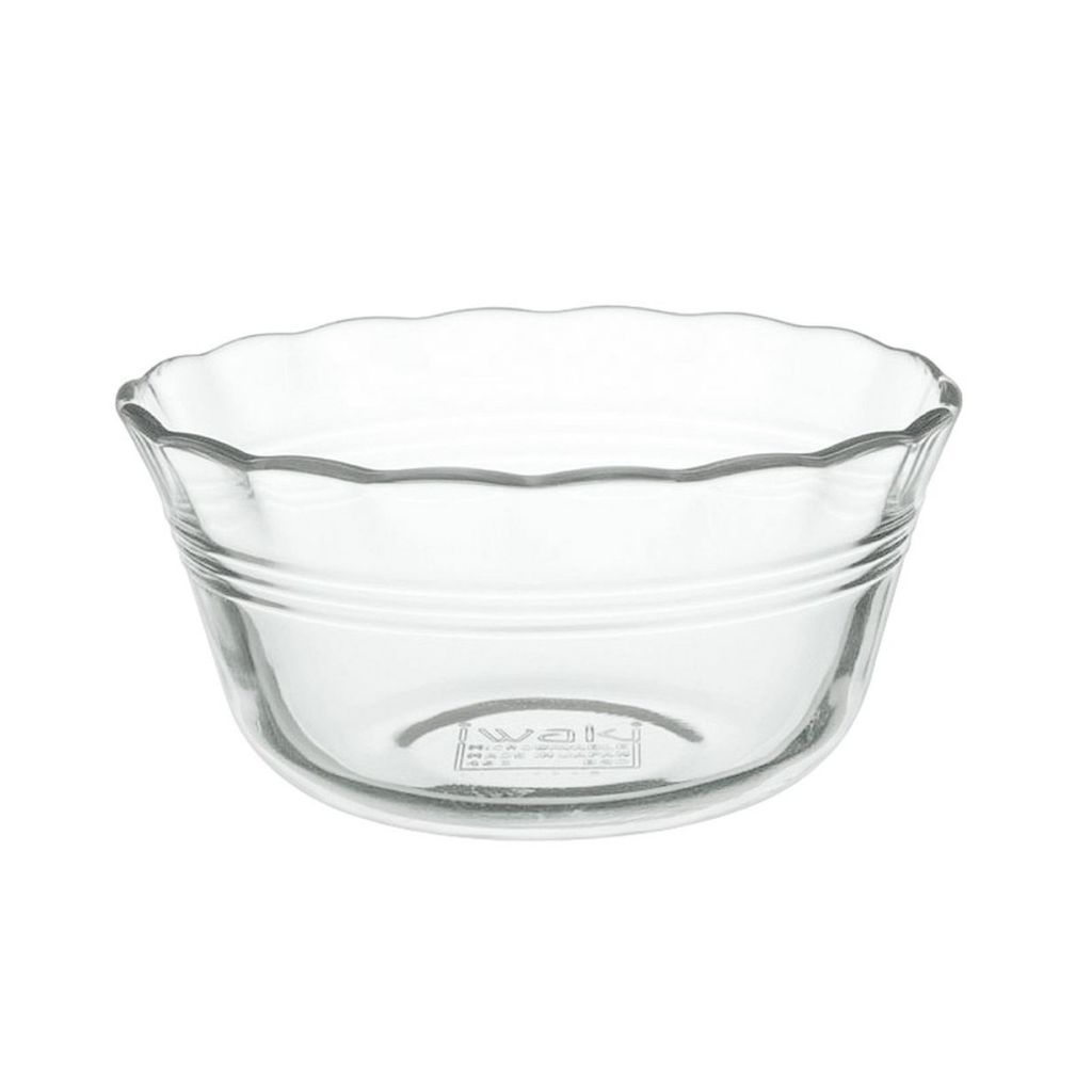 iwaki BC463-5ถ้วยคัสตาดขอบหยัก(มีส่งฟรื)แก้วสำหรับอบ แบรนด์ญี่ปุ่น ใสมาก เบาและคราบไม่เกาะ